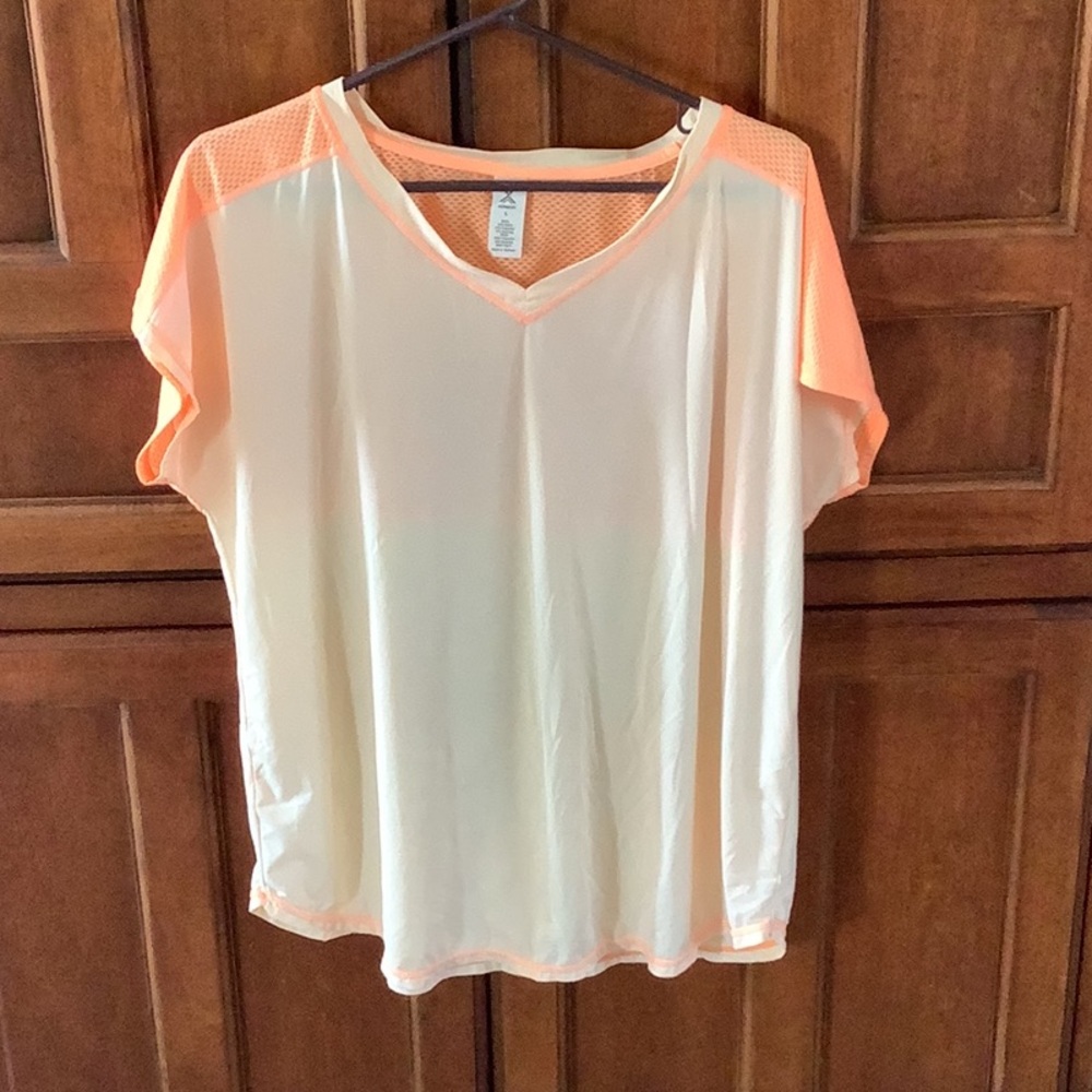 Women's Cream and Orange Top
